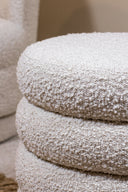 Linus - Pouf tissu en bouclette beige