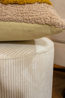 Casper - Pouf en velours côtelé écru 40x40xH39 cm