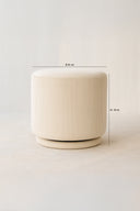 Casper - Pouf en velours côtelé écru 40x40xH39 cm