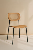 Nosara - Lot de 2 chaises en rotin, bois et métal