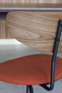 Riva - Lot de 2 chaises en bois, métal et velours côtelé terracotta