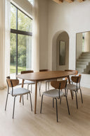 Riva - Lot de 2 chaises en bois, métal et velours côtelé beige