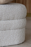 Ulysse - Pouf en tissu bouclette écru