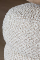Ulysse - Pouf en tissu bouclette écru
