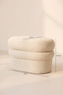 Ulysse - Pouf en tissu bouclette écru