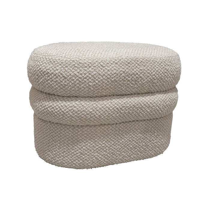 Pouf Ulysse en bouclette écru 64x44x45 cm