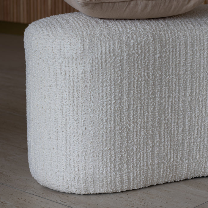 Banc Malo en bouclette blanche 101x56x47 cm