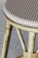 Amalfi - Tabouret de bar beige en aluminium effet rotin naturel
