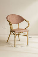 Amalfi - Lot de 2 fauteuils de table rouge en aluminium effet rotin naturel