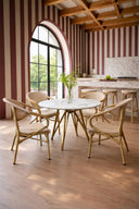 Amalfi - Lot de 2 fauteuils de table beige en aluminium effet rotin naturel