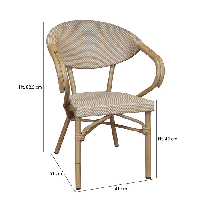 Lot de 2 fauteuils de table extérieurs en textilène beige Amalfi