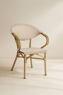 Amalfi - Lot de 2 fauteuils de table beige en aluminium effet rotin naturel