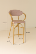 Amalfi - Lot de 2 fauteuils de bar en textilène rouge