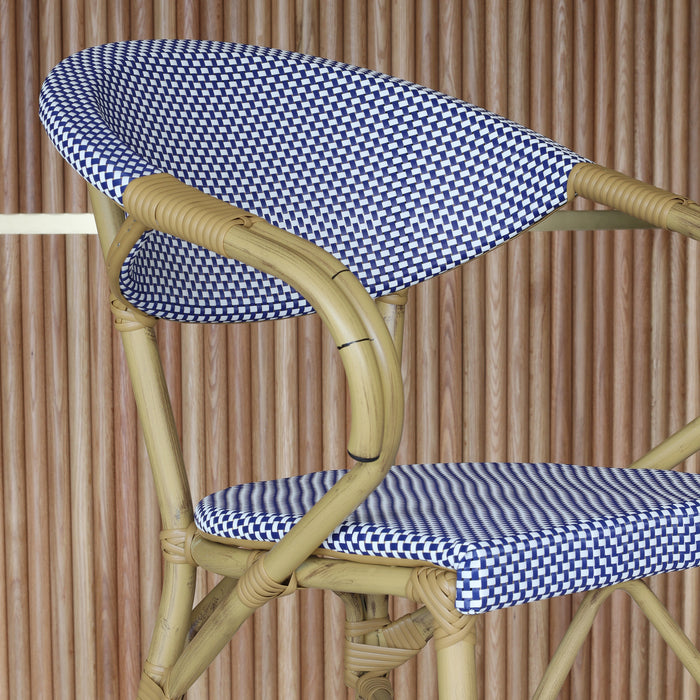 Lot de 2 fauteuils de bar en textilène bleu Amalfi