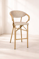 Amalfi - Lot de 2 fauteuils de bar en textilène beige 41x57xH112cm