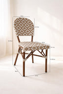 Scala - Lot de 2 chaises noisette en aluminium effet rotin couleur noyer