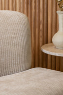Côme - Fauteuil en tissu velours côtelé beige
