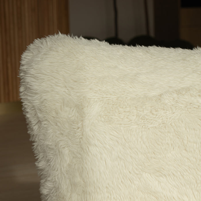 Fauteuil Artic en fourrure synthétique blanc 76x81x77 cm