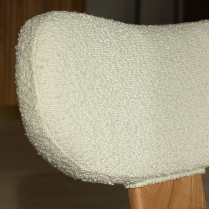 Fauteuil Hella en tissu bouclette blanc 70x72x72 cm