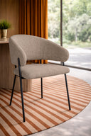 Eros - Lot de 2 fauteuils de table en tissu beige