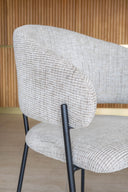 Eros - Lot de 2 fauteuils de table en tissu beige