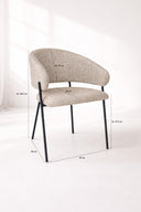 Eros - Lot de 2 fauteuils de table en tissu beige