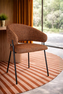 Eros - Lot de 2 fauteuils de table en tissu brique