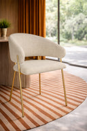 Eros - Lot de 2 fauteuils de table en tissu écru
