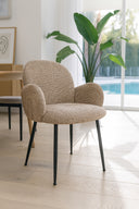 Ginette - Lot de 2 fauteuils en tissu tweed tabac