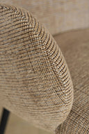 Ginette - Lot de 2 fauteuils en tissu tweed tabac et pieds en métal noir