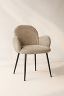 Ginette - Lot de 2 fauteuils en tissu tweed tabac