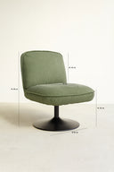 Funky - Fauteuil pivotant en velours côtelé vert