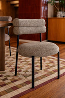 Gina - Lot de 2 chaises en tissu tweed moka