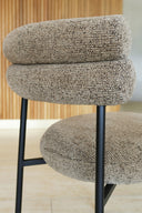 Gina - Lot de 2 chaises en tissu tweed moka