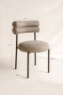 Gina - Lot de 2 chaises en tissu tweed moka