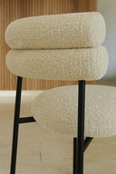 Gina - Lot de 2 chaises en tissu tweed beige