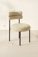 Gina - Lot de 2 chaises en tissu tweed beige