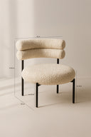 Gina - Fauteuil lounge en tissu tweed beige