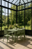 Patio - Ensemble table avec 4 chaises et 2 fauteuils en polypropylène vert