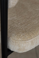 Colette - Lot de 2 fauteuils en métal noir et tissu beige