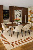 Leonie - Lot de 2 chaises en métal noir et tissu ecru
