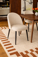 Leonie - Lot de 2 chaises en métal noir et tissu ecru