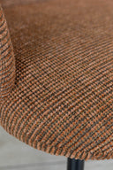 Ginette - Lot de 2 fauteuils en métal noir et tissu tweed terracotta