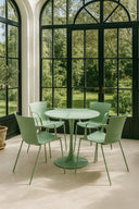 Montauk - Lot de 4 fauteuils de table intérieur en polypropylène et métal vert