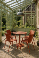 Montauk - Lot de 4 fauteuils de table intérieur en polypropylène et métal brique