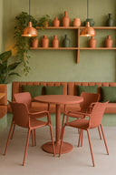 Montauk - Lot de 4 fauteuils de table intérieur en polypropylène et métal brique