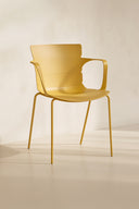 Montauk - Lot de 4 fauteuils de table intérieur en polypropylène et métal ocre