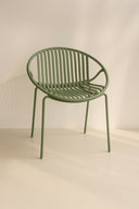 Calypso - Lot de 4 fauteuils de table intérieur en polypropylène et métal vert