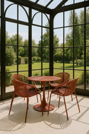 Calypso - Lot de 4 fauteuils de table intérieur en polypropylène et métal brique