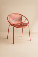 Calypso - Lot de 4 fauteuils de table intérieur en polypropylène et métal brique